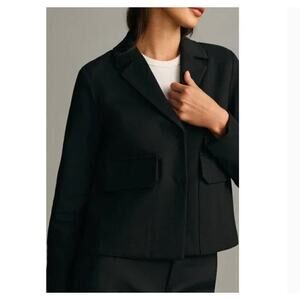 Anthropologie Maeve Shrunken Swing Ponte Jacket Blazer
